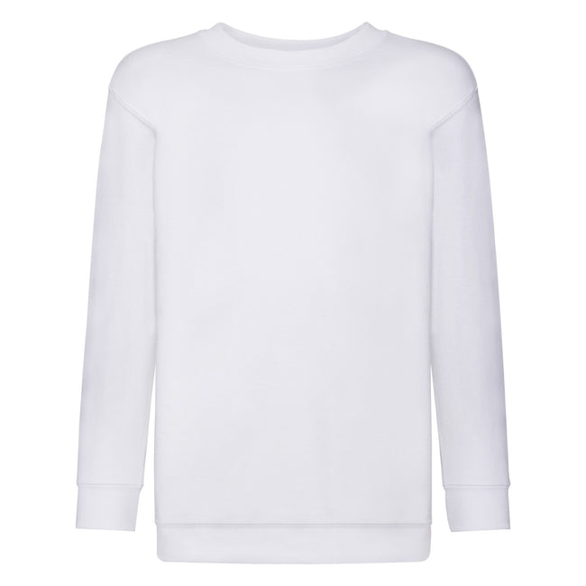 White - Front - Fruit Of The Loom Childrens Unisex Set In Sleeve Sweatshirt (Pack of 2)