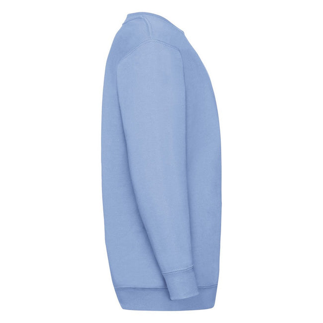 Sky Blue - Side - Fruit Of The Loom Childrens Unisex Set In Sleeve Sweatshirt (Pack of 2)