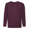 Burgundy - Front - Fruit Of The Loom Childrens Unisex Set In Sleeve Sweatshirt (Pack of 2)