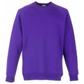Purple - Front - Fruit Of The Loom Childrens Unisex Raglan Sleeve Sweatshirt (Pack of 2)
