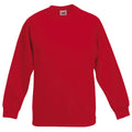 Red - Front - Fruit Of The Loom Childrens Unisex Raglan Sleeve Sweatshirt (Pack of 2)