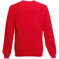 Red - Back - Fruit Of The Loom Childrens Unisex Raglan Sleeve Sweatshirt (Pack of 2)