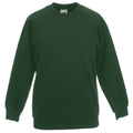 Bottle Green - Front - Fruit Of The Loom Childrens Unisex Raglan Sleeve Sweatshirt (Pack of 2)