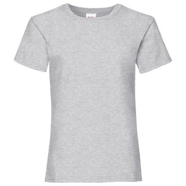Heather Grey - Front - Fruit of the Loom Girls Valueweight T-Shirt (Pack of 2)