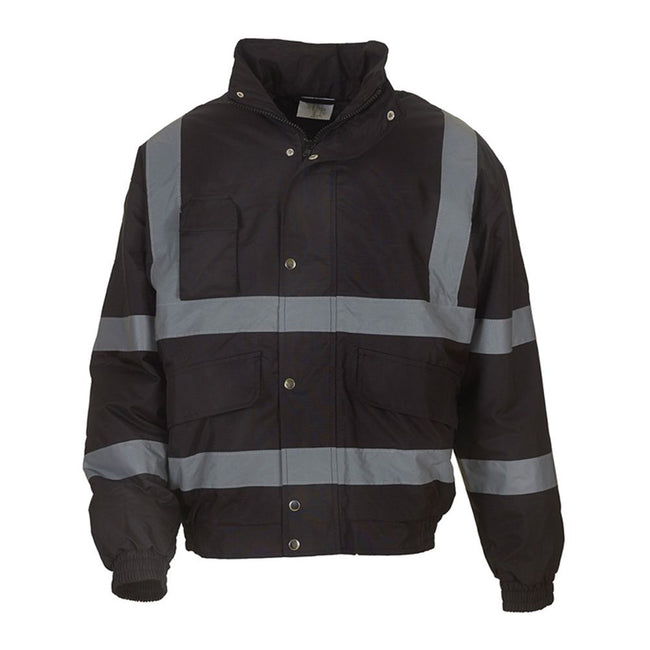 Black - Front - Yoko Mens Hi-Vis Bomber Jacket (Pack of 2)