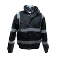 Black - Side - Yoko Mens Hi-Vis Bomber Jacket (Pack of 2)