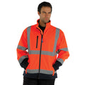 Hi Vis Orange-Navy - Back - Yoko Mens Hi-Vis Softshell Jacket (Pack Of 2)