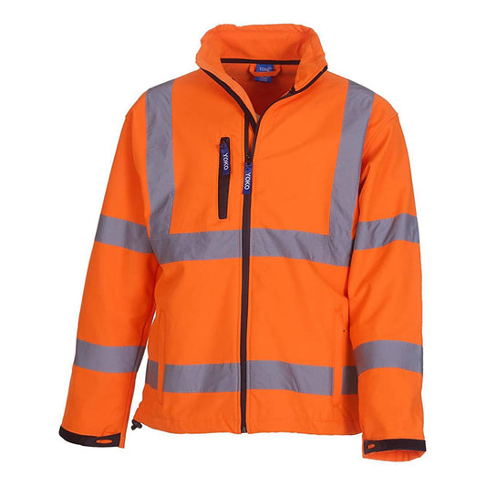 Hi Vis Orange - Front - Yoko Mens Hi-Vis Softshell Jacket (Pack Of 2)