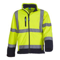 Hi-Vis Yellow-Navy - Front - Yoko Mens Hi-Vis Softshell Jacket (Pack Of 2)
