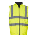 Hi-Vis Yellow - Front - Yoko Mens Workwear Hi-Vis Reversible Fleece Vest - Jacket (Pack of 2)