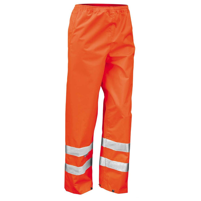 Hi Vis Orange - Front - Result Mens Hi-Vis Trousers - Pants (Pack of 2)