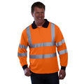 Hi Vis Orange - Back - Yoko Ladies-Womens Hi-Vis Long Sleeve Polo Shirt (Pack of 2)