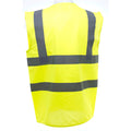Hi-Vis Yellow - Back - Yoko Unisex Premium Hi-Vis Waistcoat Vest - Jacket (Pack of 2)