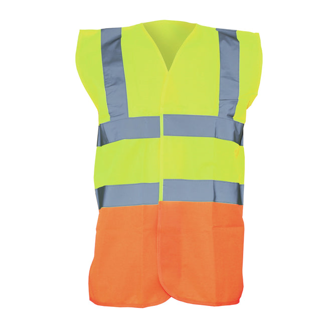 Hi Vis Yellow-Orange - Front - Yoko Unisex Premium Hi-Vis Waistcoat Vest - Jacket (Pack of 2)