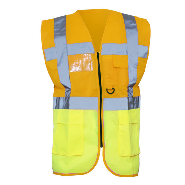 Hi Vis Orange-Hi Vis Yell - Front - Yoko Hi-Vis Premium Executive-Manager Waistcoat - Jacket (Pack of 2)