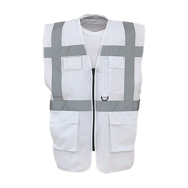 White - Front - Yoko Hi-Vis Premium Executive-Manager Waistcoat - Jacket (Pack of 2)