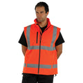 Hi Vis Orange - Back - Yoko Mens Hi Vis Softshell Bodywarmer - Workwear (Pack of 2)