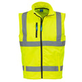 Hi-Vis Yellow - Front - Yoko Mens Hi Vis Softshell Bodywarmer - Workwear (Pack of 2)