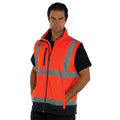 Hi Vis Orange-Navy - Back - Yoko Mens Hi Vis Softshell Bodywarmer - Workwear (Pack of 2)