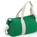 Kelly Green-Off White - Back - Bagbase Plain Varsity Barrel - Duffle Bag (20 Litres) (Pack of 2)