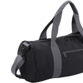 Black-Grey - Back - Bagbase Plain Varsity Barrel - Duffle Bag (20 Litres) (Pack of 2)