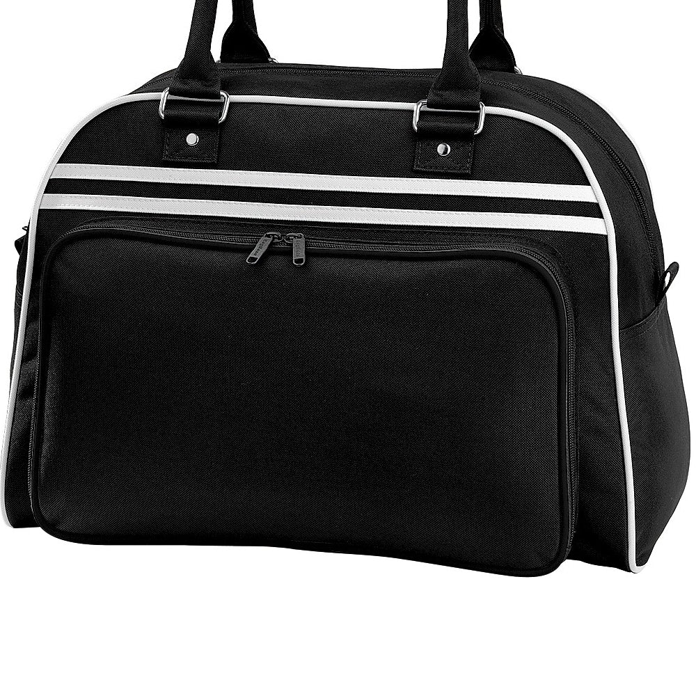 Black-White - Back - Bagbase Retro Bowling Bag (23 Litres) (Pack of 2)