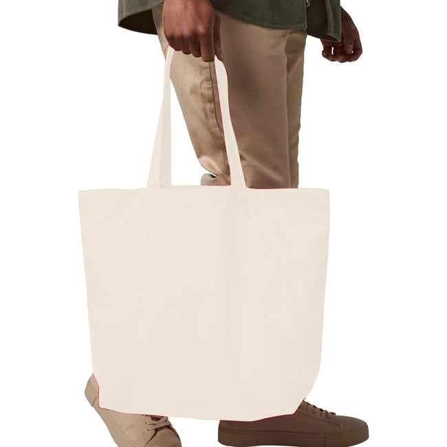 Natural - Back - Westford Mill Premium Cotton Maxi Tote Bag (Pack of 2)