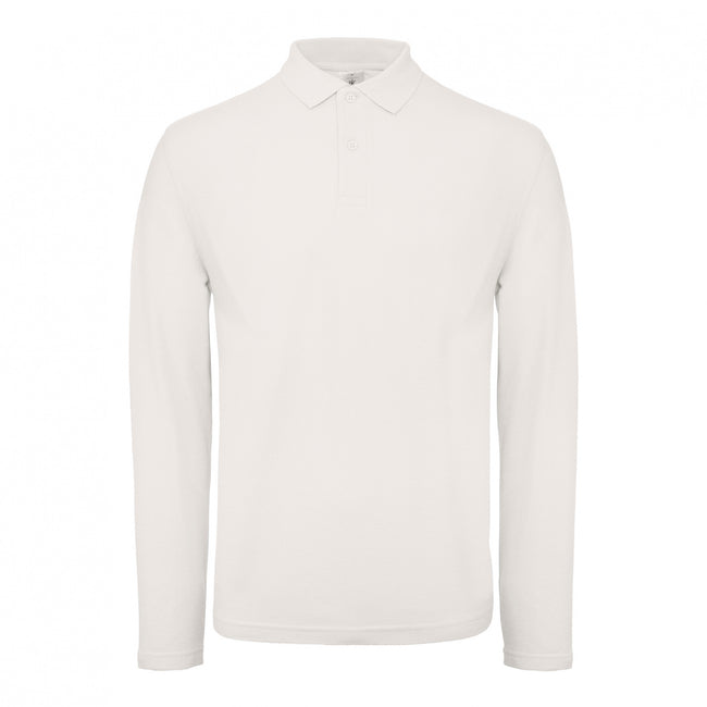 Snow - Front - B&C ID.001 Mens Long Sleeve Polo (Pack Of 2)