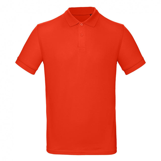 Flame Red - Front - B&C Mens Inspire Polo (Pack of 2)