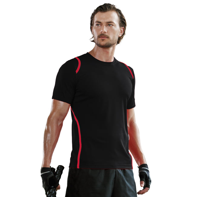Black-Red - Back - Gamegear® Cooltex® Short Sleeved T-Shirt - Mens Sportswear