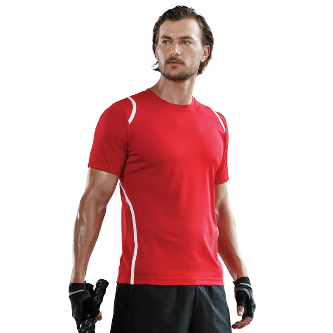 Red-White - Back - Gamegear® Cooltex® Short Sleeved T-Shirt - Mens Sportswear