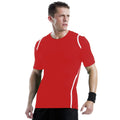 Red-White - Side - Gamegear® Cooltex® Short Sleeved T-Shirt - Mens Sportswear