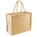 Natural - Back - Westford Mill Classic Jute Shopper Bag (21 Litres) (Pack of 2)