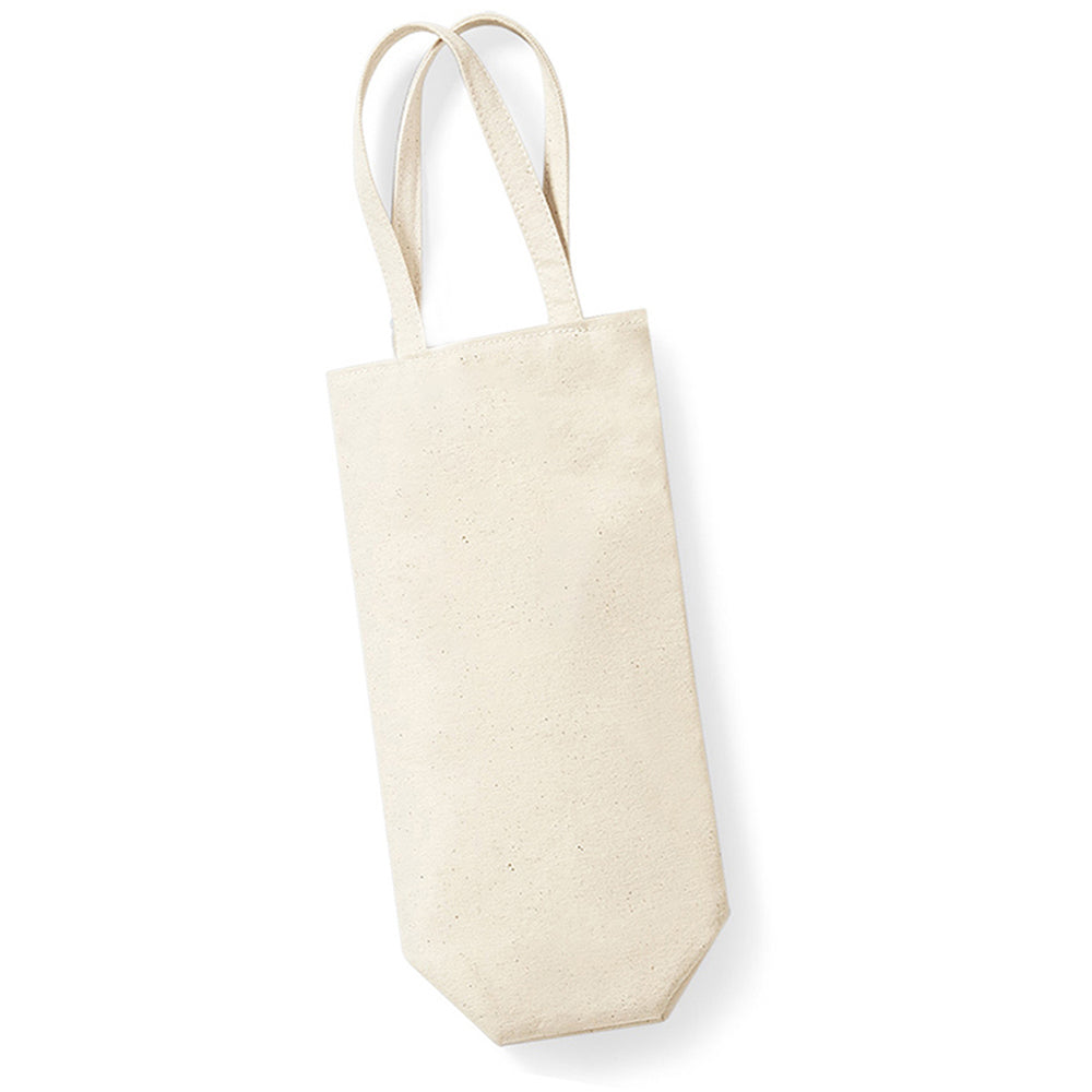 Natural - Back - Westford Mill Cotton Bottle Bag (Pack of 2)