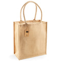 Natural - Front - Westford Mill Jute Boutique Shopper Bag (19L) (Pack of 2)