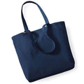 Navy Blue - Front - Westford Mill Organic Cotton Shopper Bag - 16 Litres (Pack of 2)