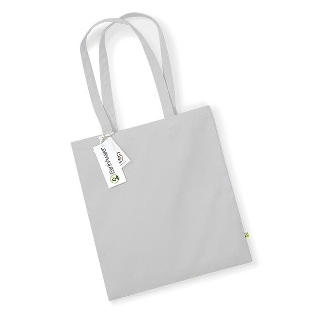 Light Grey - Back - Westford Mill EarthAware Organic Bag For Life (10 Litres) (Pack of 2)