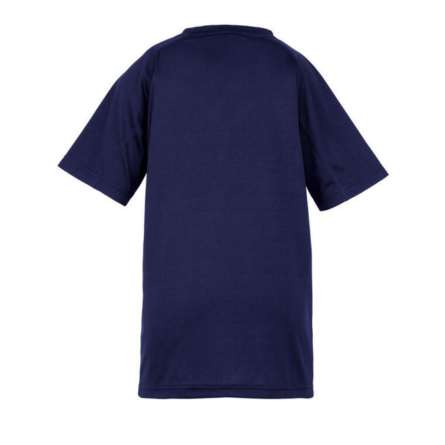 Navy Blue - Back - Spiro Impact Childrens-Kids Junior Performance Aircool T-Shirt