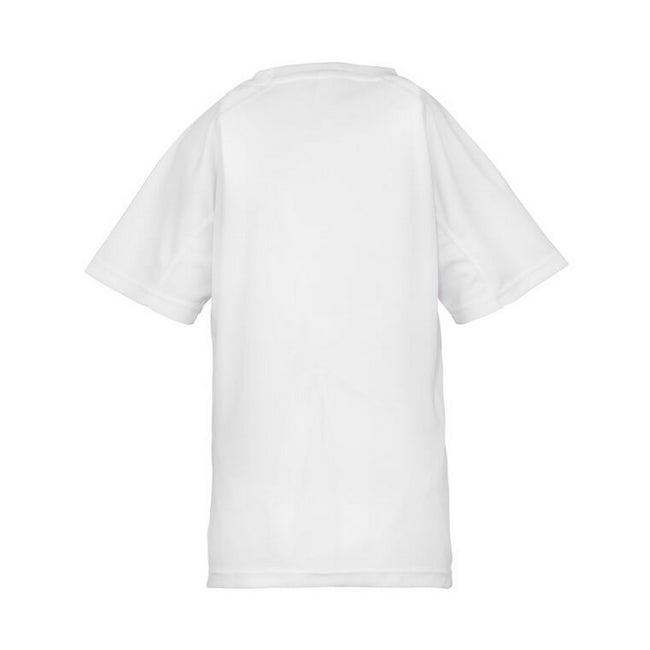 White - Back - Spiro Impact Childrens-Kids Junior Performance Aircool T-Shirt