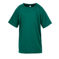 Bottle Green - Front - Spiro Impact Childrens-Kids Junior Performance Aircool T-Shirt