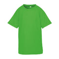 Fluorescent Green - Front - Spiro Impact Childrens-Kids Junior Performance Aircool T-Shirt