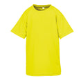 Fluorescent Yellow - Front - Spiro Impact Childrens-Kids Junior Performance Aircool T-Shirt