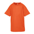 Fluorescent Orange - Front - Spiro Impact Childrens-Kids Junior Performance Aircool T-Shirt