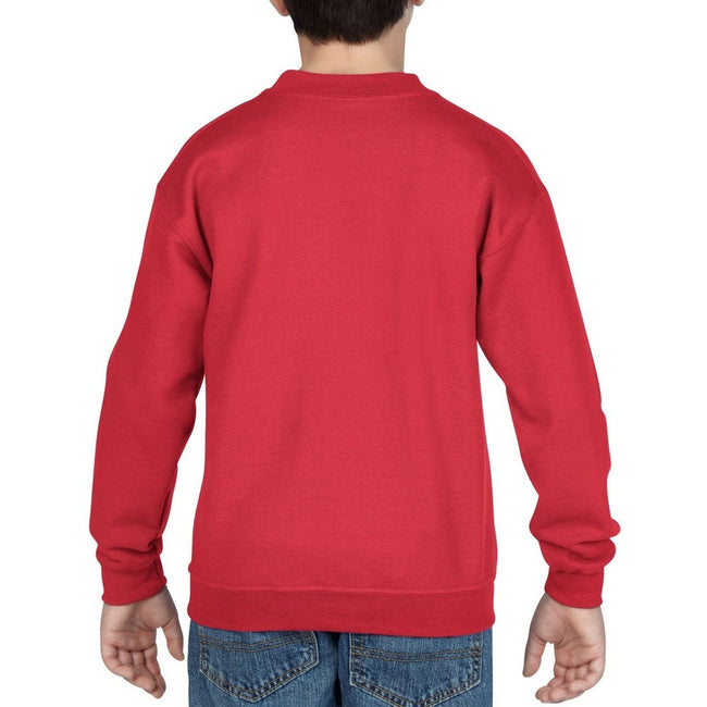 Red - Back - Gildan Childrens Unisex Heavy Blend Crewneck Sweatshirt