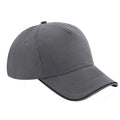 Graphite Grey-Black - Front - Beechfield Adults Unisex Authentic 5 Panel Piped Peak Cap