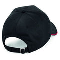 Black-Classic Red - Back - Beechfield Adults Unisex Authentic 5 Panel Piped Peak Cap