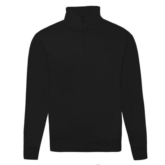 Black - Front - Russell Mens Authentic Quarter Zip Sweatshirt