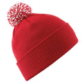 Classic Red-White - Front - Beechfield Adults Unisex Snowstar Beanie