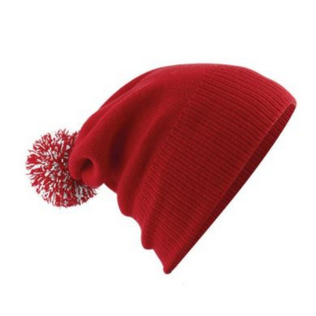 Classic Red-White - Back - Beechfield Adults Unisex Snowstar Beanie
