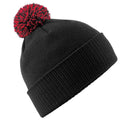 Black-Classic Red - Front - Beechfield Adults Unisex Snowstar Beanie